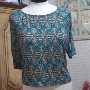 Womens Blouse APPEARANCE  shirt sz L B28 fabulous colors reals print design
